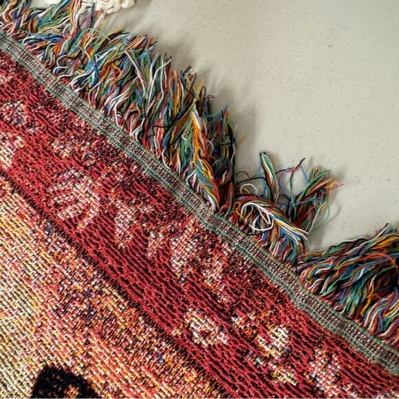 Butterfly Inspirational Pink Tapestry Blanket Throw Home Decor 47 X 57 Fringe - Picture 3 of 8